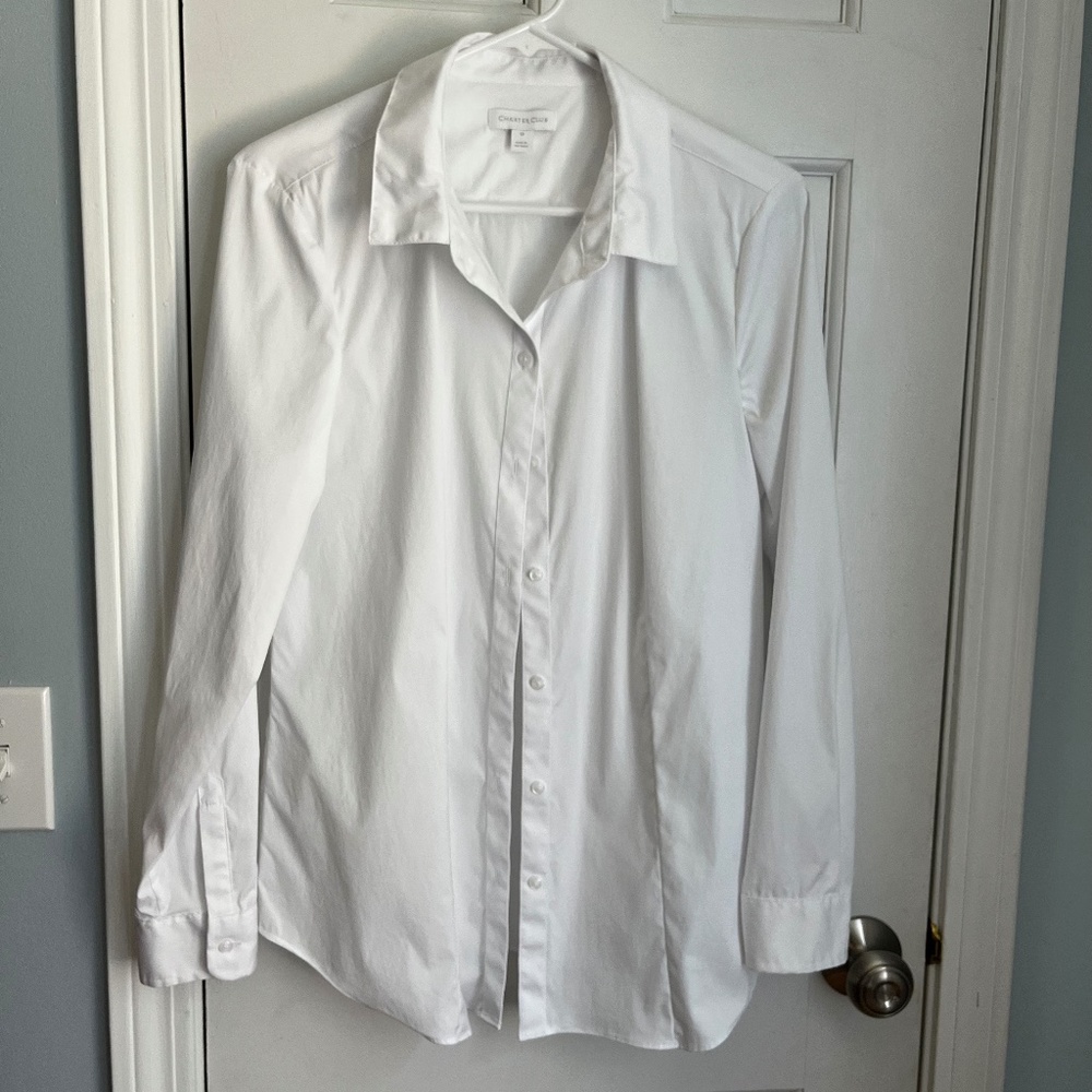Donating soon!  Perfect white long sleeve shirt - Size 10